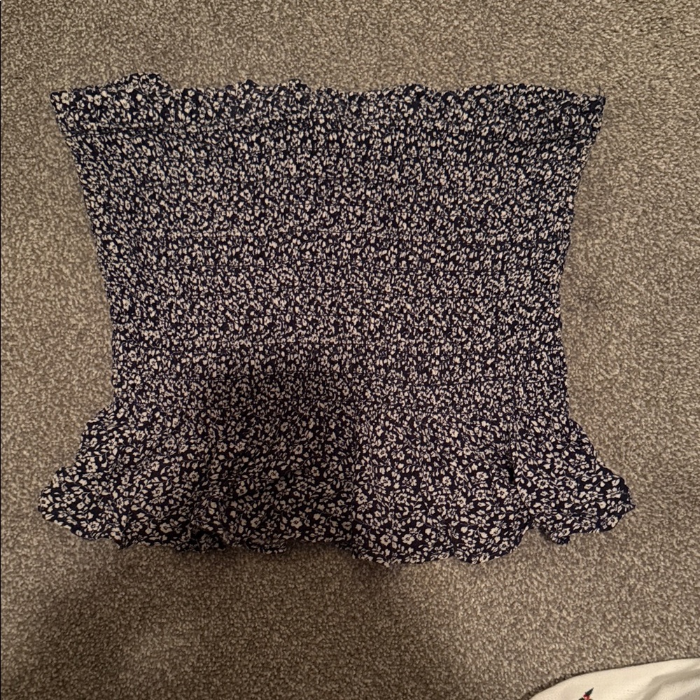 American Eagle Outfitters Navy Floral Smocked Tube Top